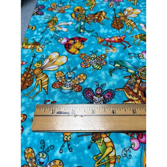 Dancing Bugs 3 Fabric By Juan David Cordona For Camelot Cottons 18x22 & 14x19 Pi - Picture 2 of 5